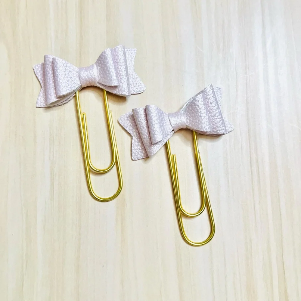 Happy planner Bow paper clips Jumbo size 2 pcs pink blush